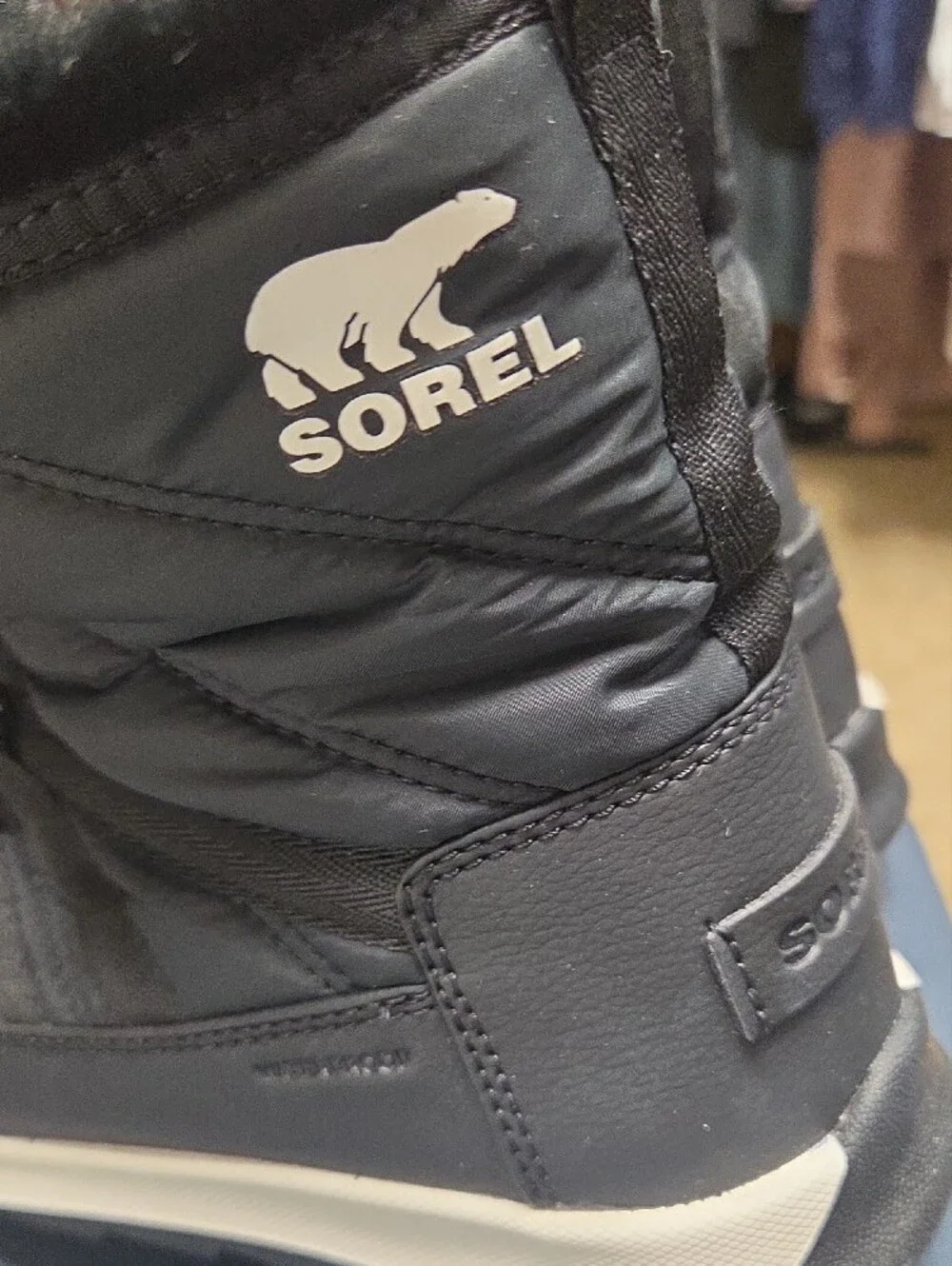Sorel Black Faux-Fur Lace-Up Winter Boots